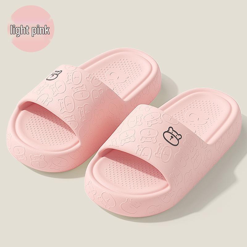 EVA Cartoon Bear Bathroom Slippers - Women's Summer Non-Slip Thick Sole Sandals