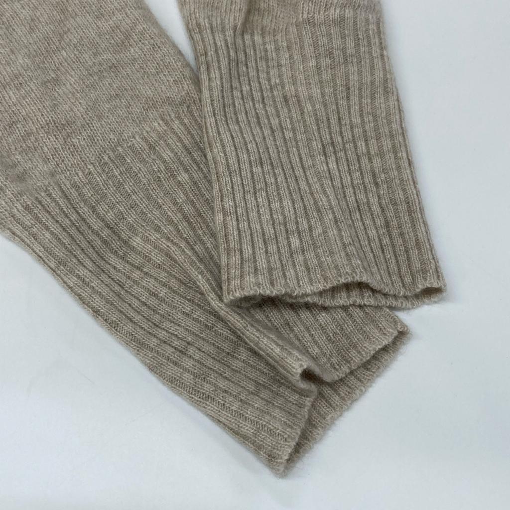 MIUMIU 21 Year Old MML495 1ZJF Beige Virgin Wool X Cashmere Back Open Ribbon Knit Pullover Tops 40 beigeUsed