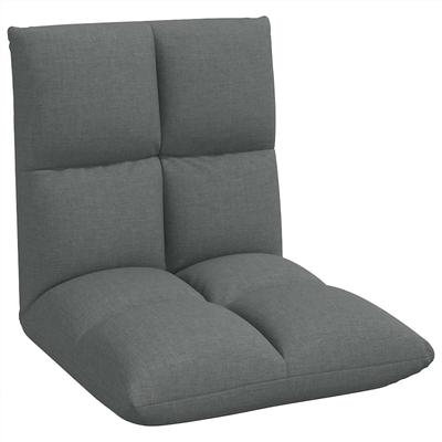 Adjustable Floor Chair Dark Grey Fabric
