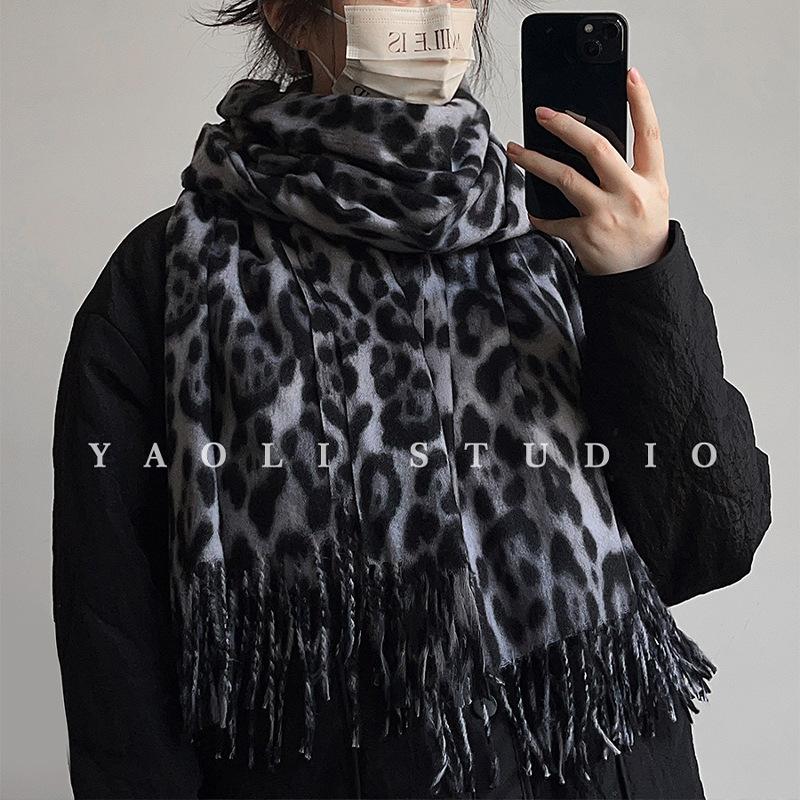 Couple Autumn and Winter Korean Style Warm and Cold proof Tassel Shawl and Scarf for Women