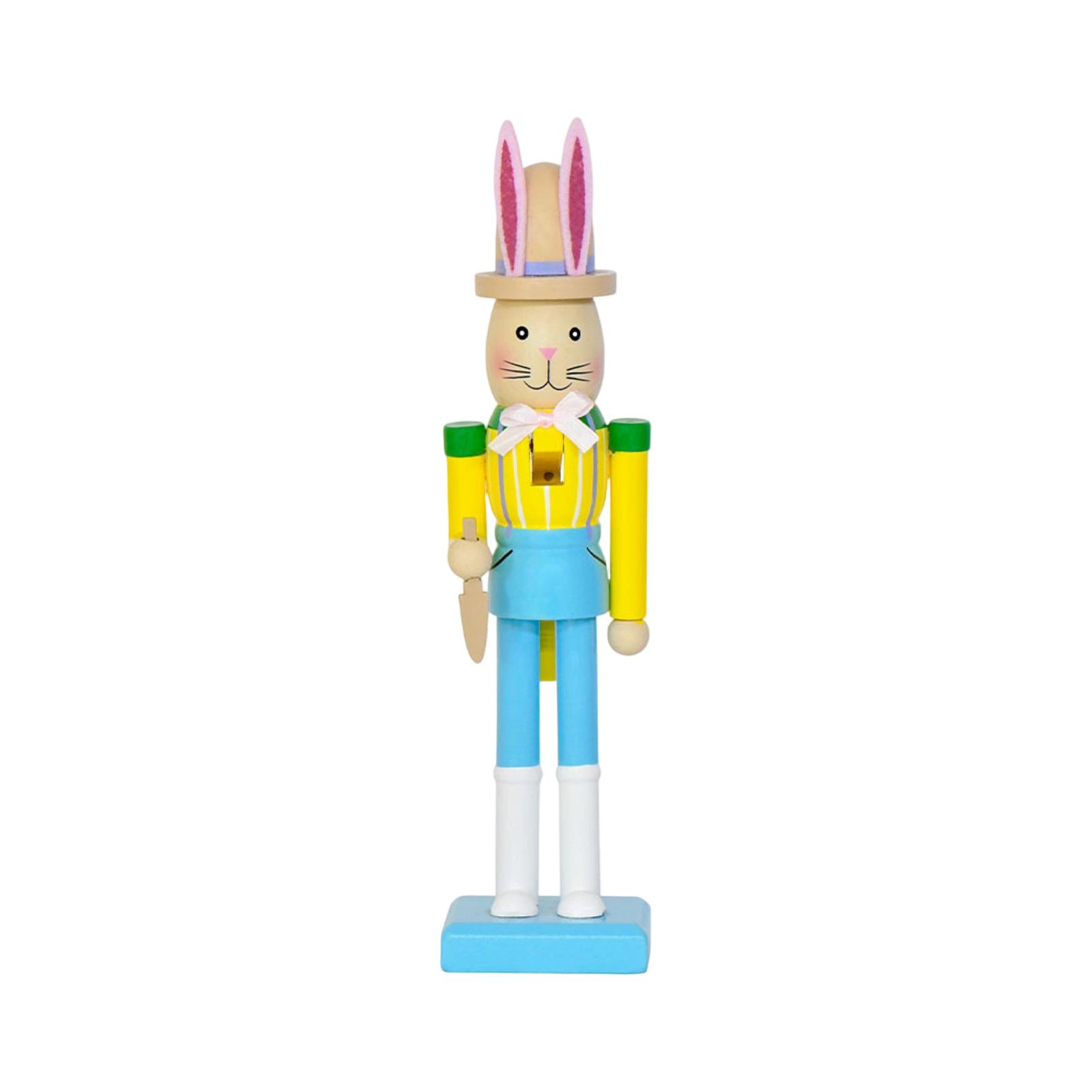 

25CM Easter Bunny Creative Nutcracker Soldier Solid Wood Decorative Gift Ornament One Size