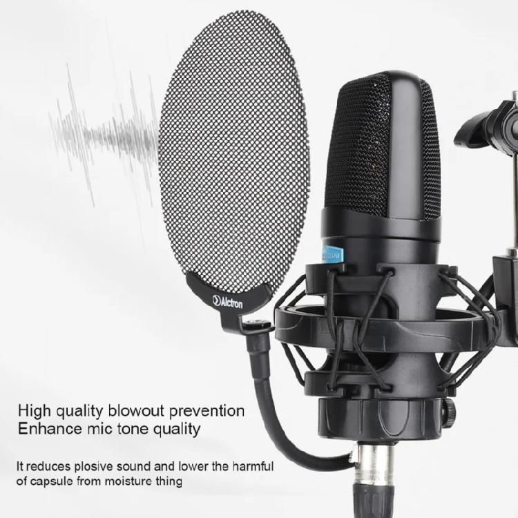 Recording Microphones Poppings Filter Mics Blowout Prevention Net Double Metal Meshes Layers for Studio Recording Sound
