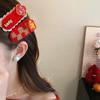 Embroidery Japanese Kimono Headwear Hair Clip New Year Red Hairpin  Masquerade Party