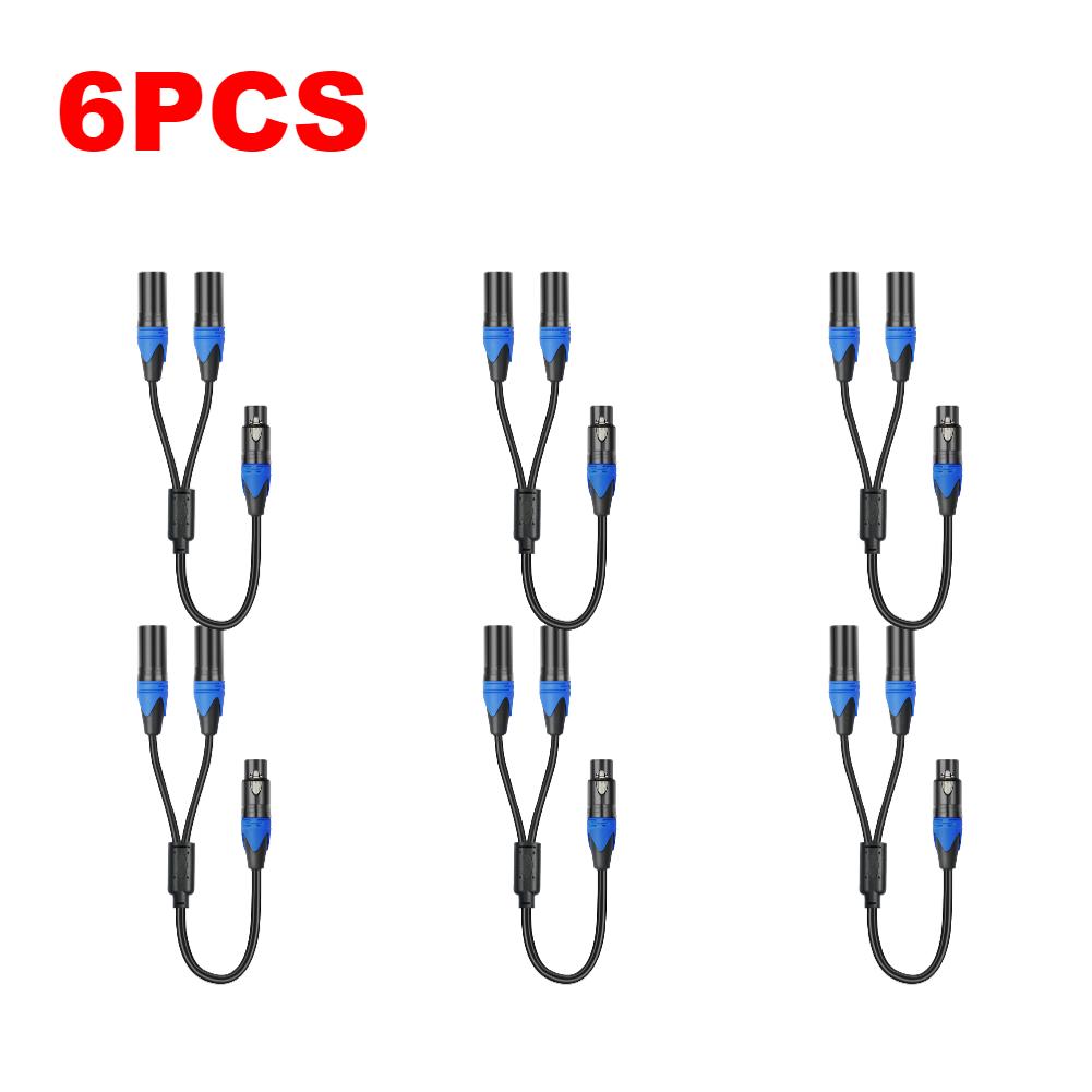 1-6PCS Y Shape XLR Splitter Cable XLR Female To Dual XLR Male Splitter Mic Cable Microphone Splitter Cord For Amplifier Mixer