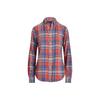 Polo Embroidered Polo Collar Button Plaid Long Sleeve Shirt Women Shirts 211814339-001
