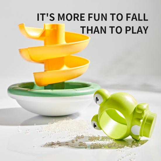 Marble Run Frog Track Toy Kids Cartoon Frog Rolling Ball Tumbler Hand-eye Coordination Toddlers Boys Girls Rolling Bead Frog Track Educational Toy
