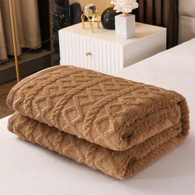 Winter Warm Blanket for Beds Jacquard Double Sides Coral Fleece Throw Blanket Queen King Bedspread Bed Cover Sheet Bedding