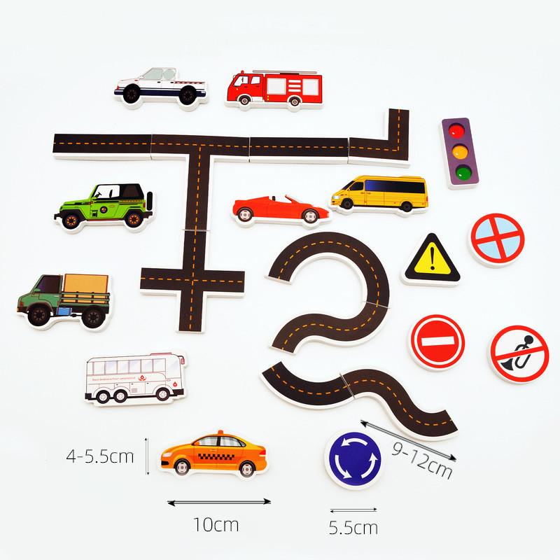 Rail Traffic Vehicle Bath Toys Soft EVA Kids Baby Bathroom Water Toys Early Educational Suction Up Bathing Toys for Children