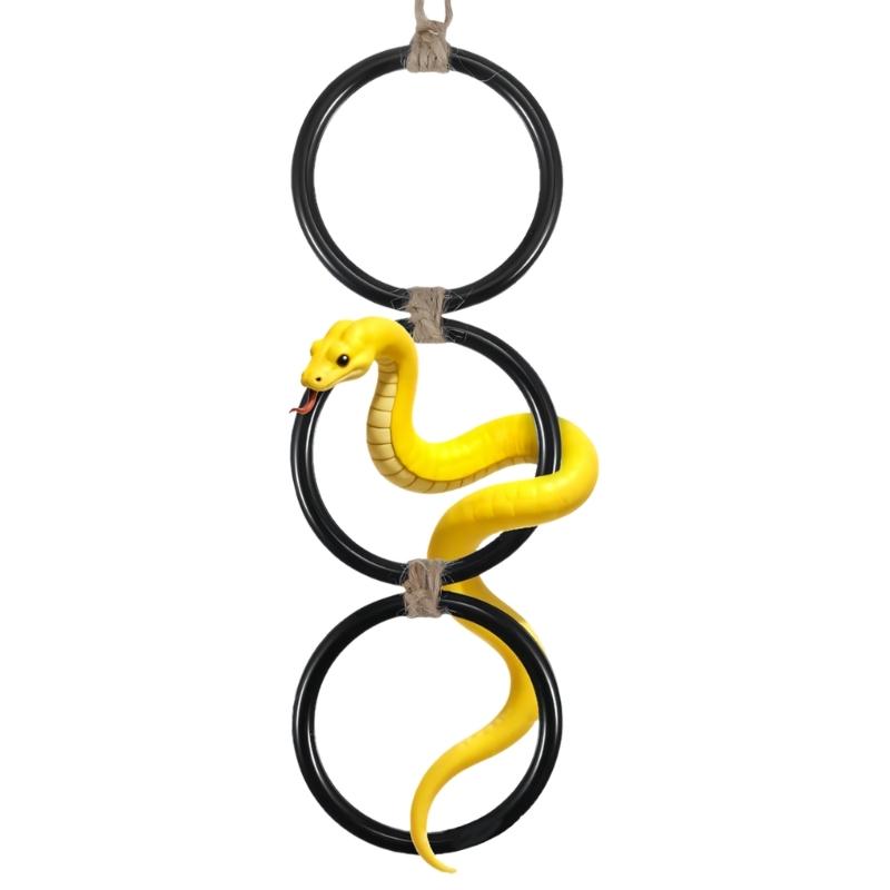 Fun Climbing Rings Snake Exercise Toy for Small Pet with Flexible Joints Safe Reptiles Terrarium Hanging Decoration Toy