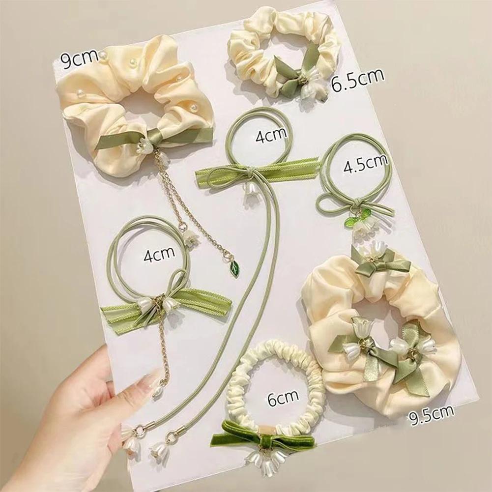 Fashion Convallaria Hair Ties Bell Orchid Flower Head Rope for Women Girls Rubber Band High Elasticity Durable Hair Scrunchies