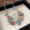 Star Shell Coral Rhinestone Chain Necklace for Women Boho Jewelry Accessories