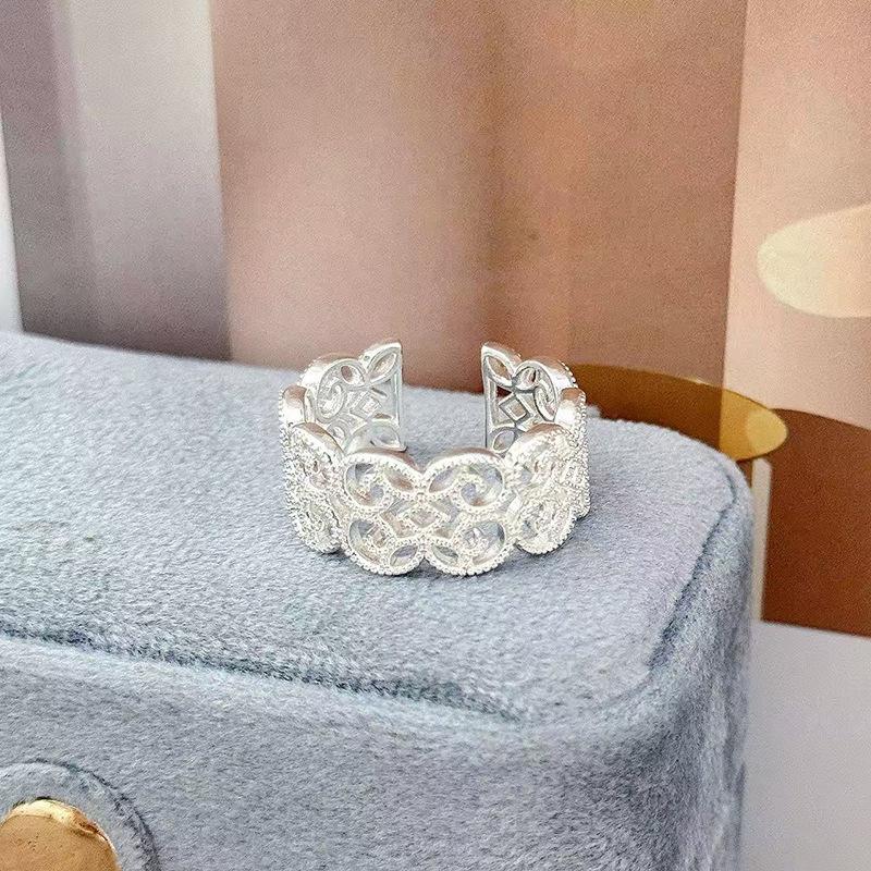 Light Luxury Niche Double-Layer Bead Ring For Women'S High-End Fashion Opening Adjustable Index Finger Ring Stacking Wearing Ring