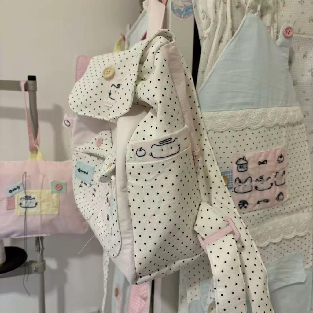 HELLO New Original Design Girly Heart Backpack Floral High-Value Large Capacity College Student Commuter Backpack