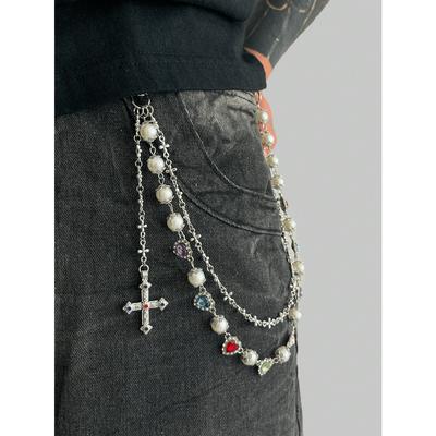 1pc Vintage Elegant Minimalist Multi-Color  Pants Chain, Men Punk Hip Hop Cross Body Chain, For Pants Decoration