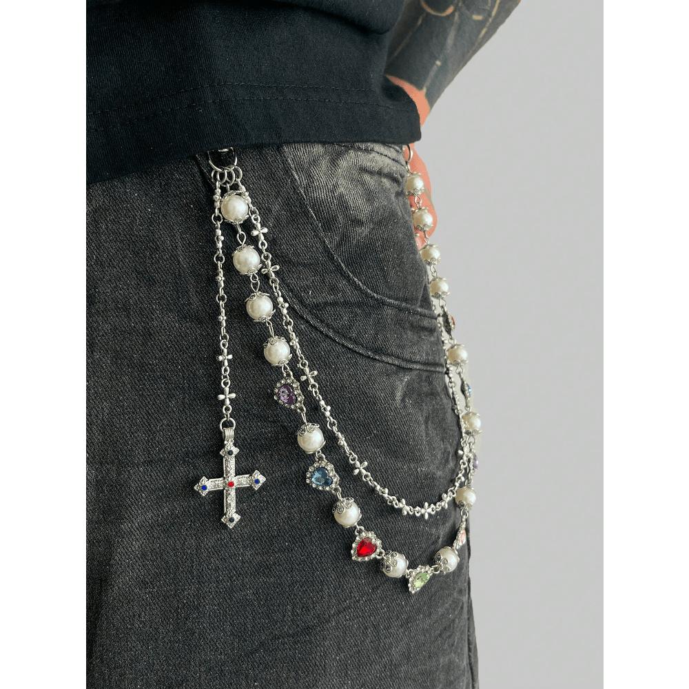 

1pc Vintage Elegant Minimalist Multi-Color Pants Chain, Men Punk Hip Hop Cross Body Chain, For Pants Decoration one-size