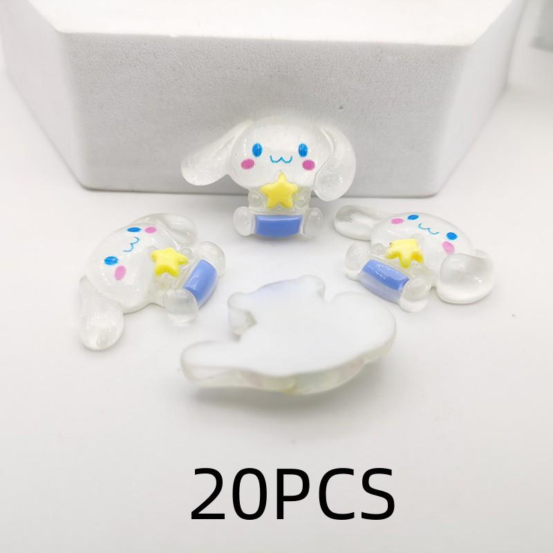 20PCS Transparent Cartoon Melody Resin Accessories DIY Hair Clips Hair Accessories Phone Case Cream Glue Materials