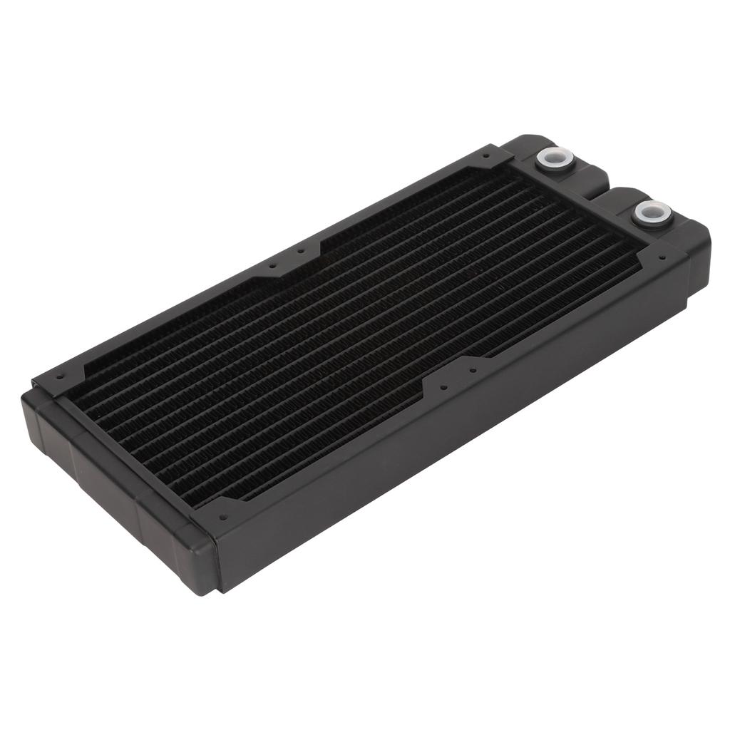 Water Cooling Radiator Red Copper Brass Steel G1 4 Thread 14 Pipes Fast Heat Dissipation Computer Radiator For 12cm Fan