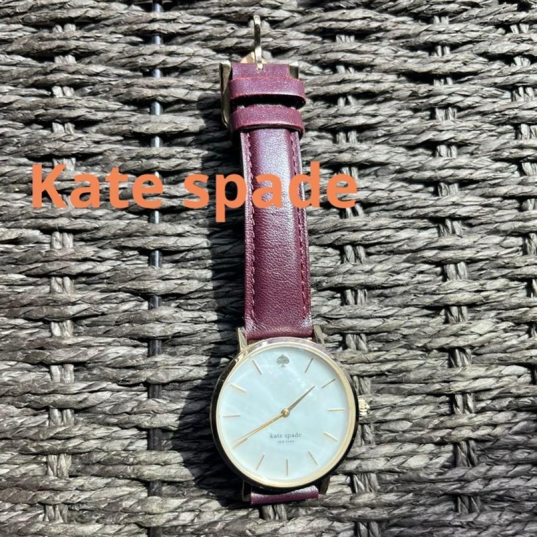 Used Kate Spade New York watch body Bordeaux leather