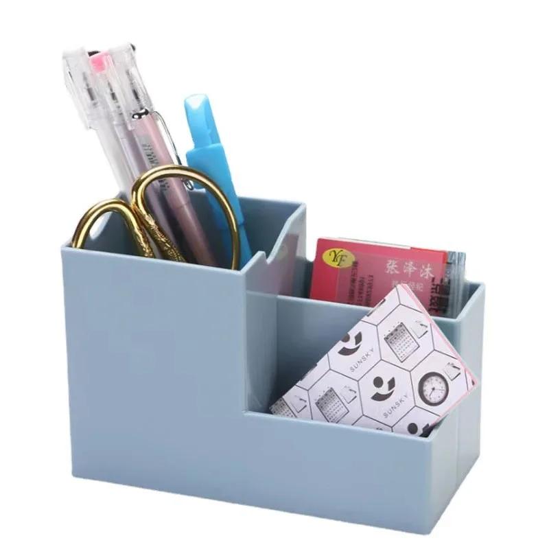 Multi-funktion Desktop Stift Halter Büro Schule Lagerung Fall Bunte Kunststoff Box Schreibtisch Stift Bleistift Organizer Handy Halterung