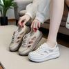Fashion 4.5CM Women Platform Shoes 2025 Summer Hollow Out Breathable Cow Leather Lace-up Casual Sneakers Ladies Wedges Heel Shoes