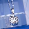 S925 Sterling Silver Moissanite Necklace Pendant Girls Fashion Versatile Round Bag Clavicle Chain