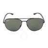 Ray Ban Polarized Green Square Unisex Sunglasses Rb3683 002 58 56