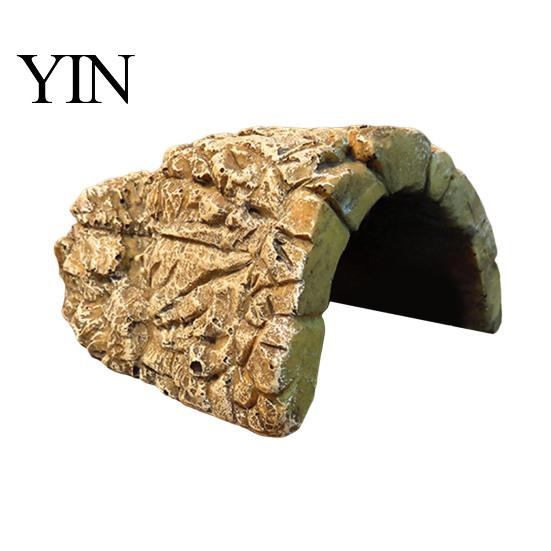 Snake Hiding Spot Reptile Hide Cave, Realistic Rock Look Resin Toad House, Humid Stable Cave Shelter for Frogs, Small Reptiles, Indoor Terrarium,