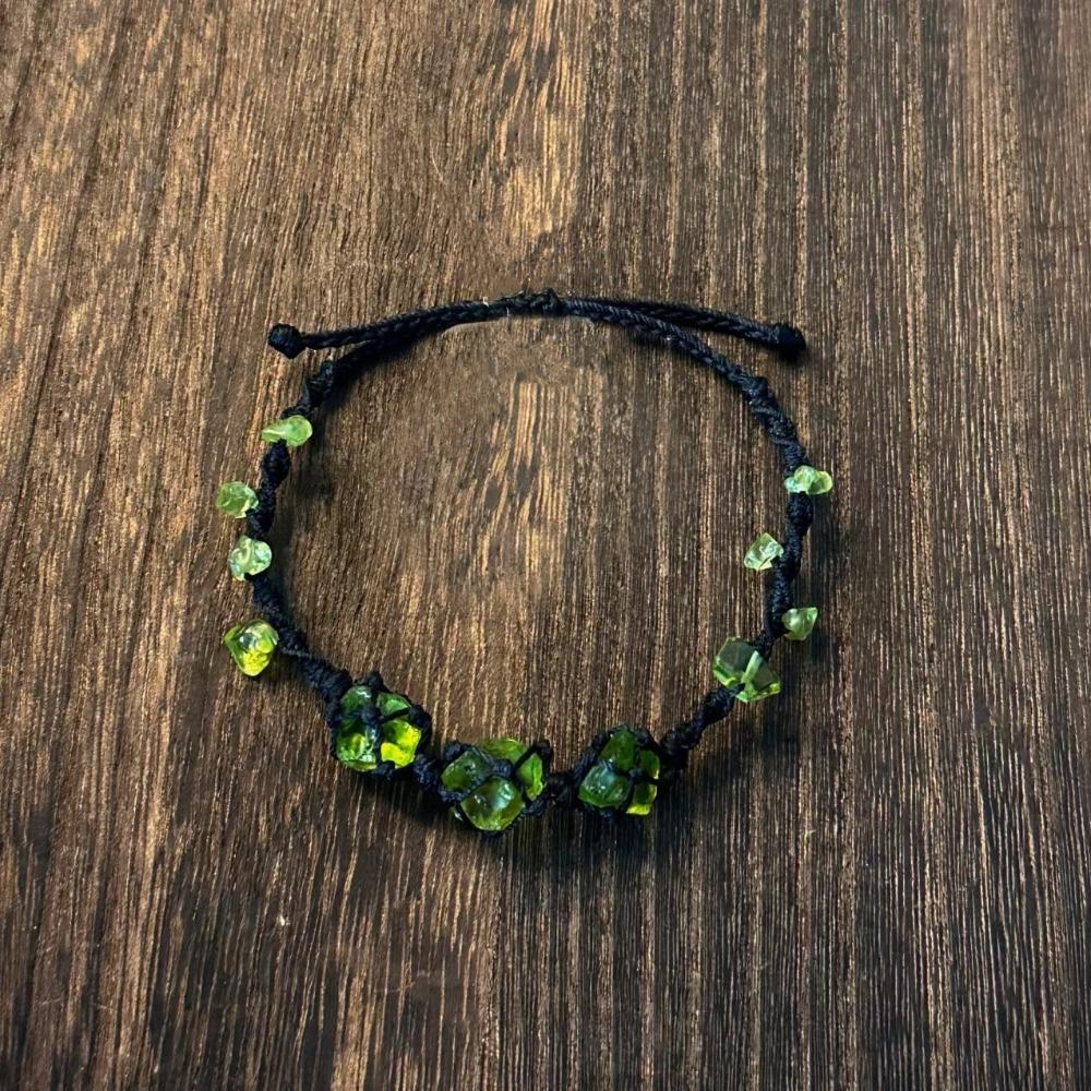 Colored Vital Crystal Hand Chain Hand-knitted Irregular Stone Bangle  Hipster