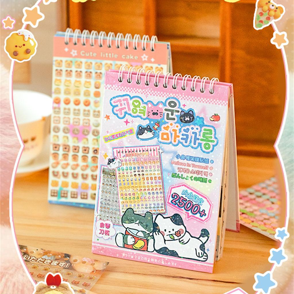 Cute Aesthetic Die-cut Stickers Books Portable Easy to Tear Decorative Stickers for Birthday & Back to School Gift