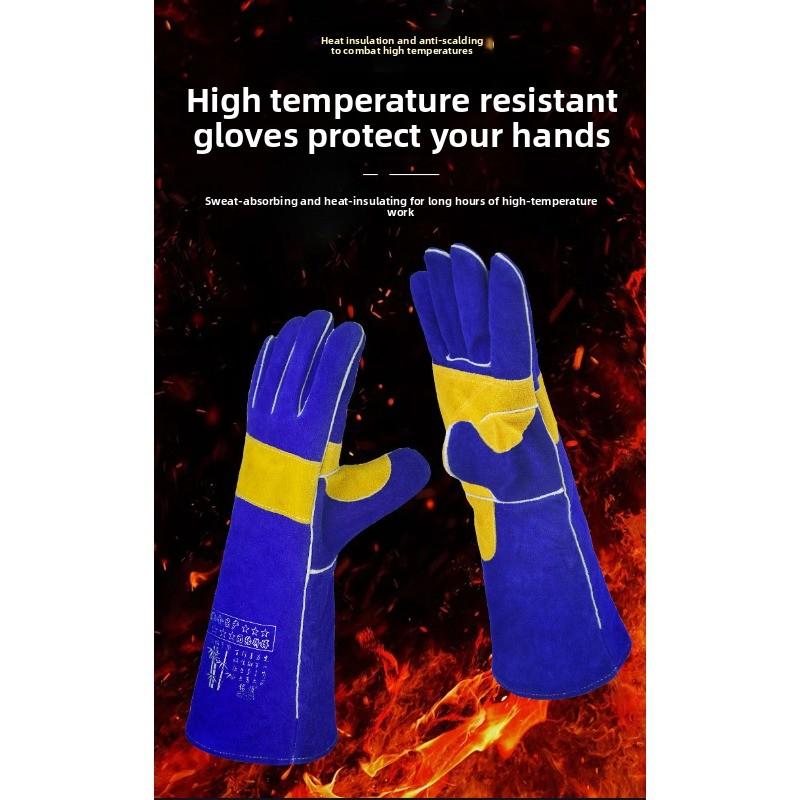 Welding leather gloves 776 - flame retardant, wear-resistant, high-temperature resistant, for material handling and machinery repair