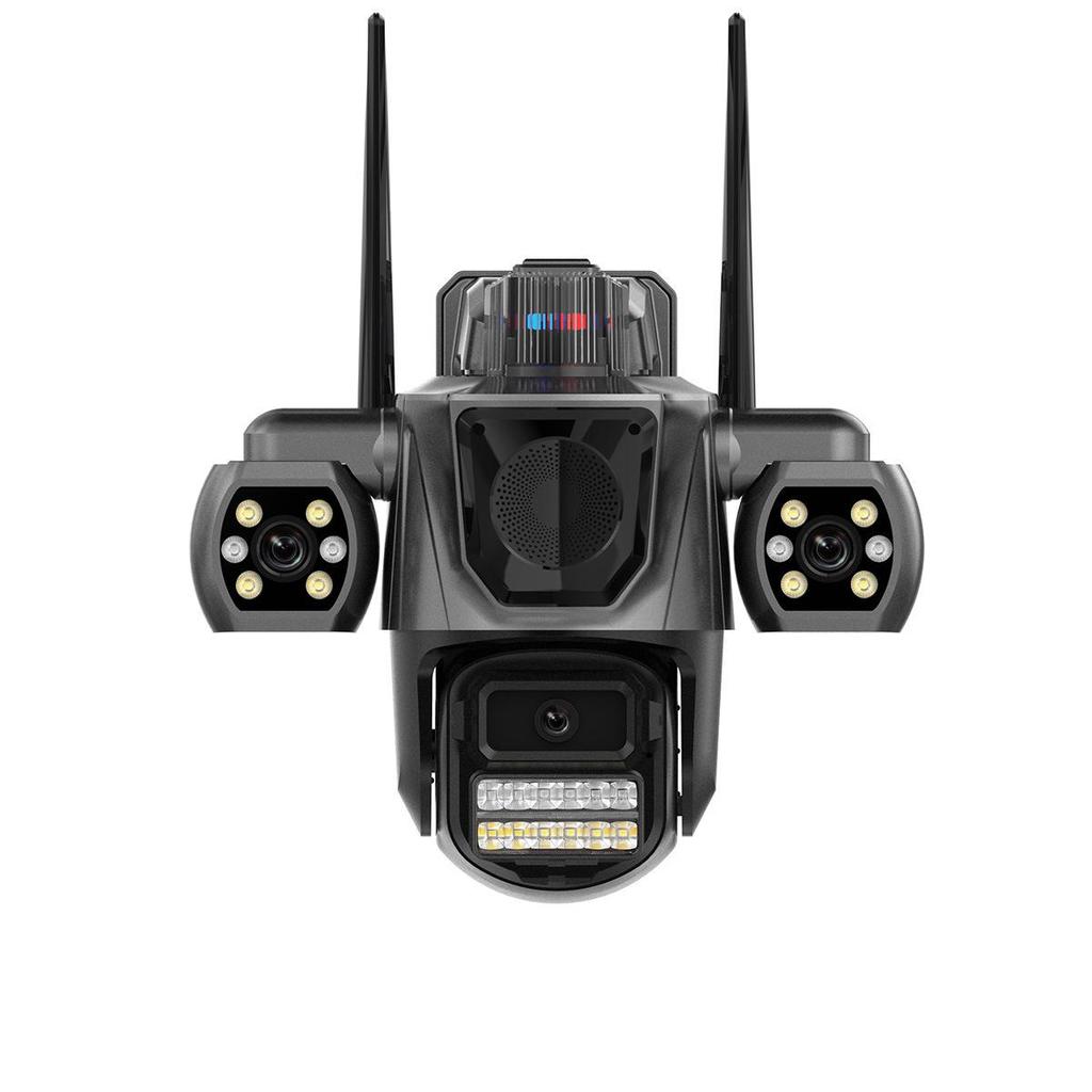 Icsee 9MP Wireless Triple-Lens Outdoor WiFi Camera with Triple-Screen Display.