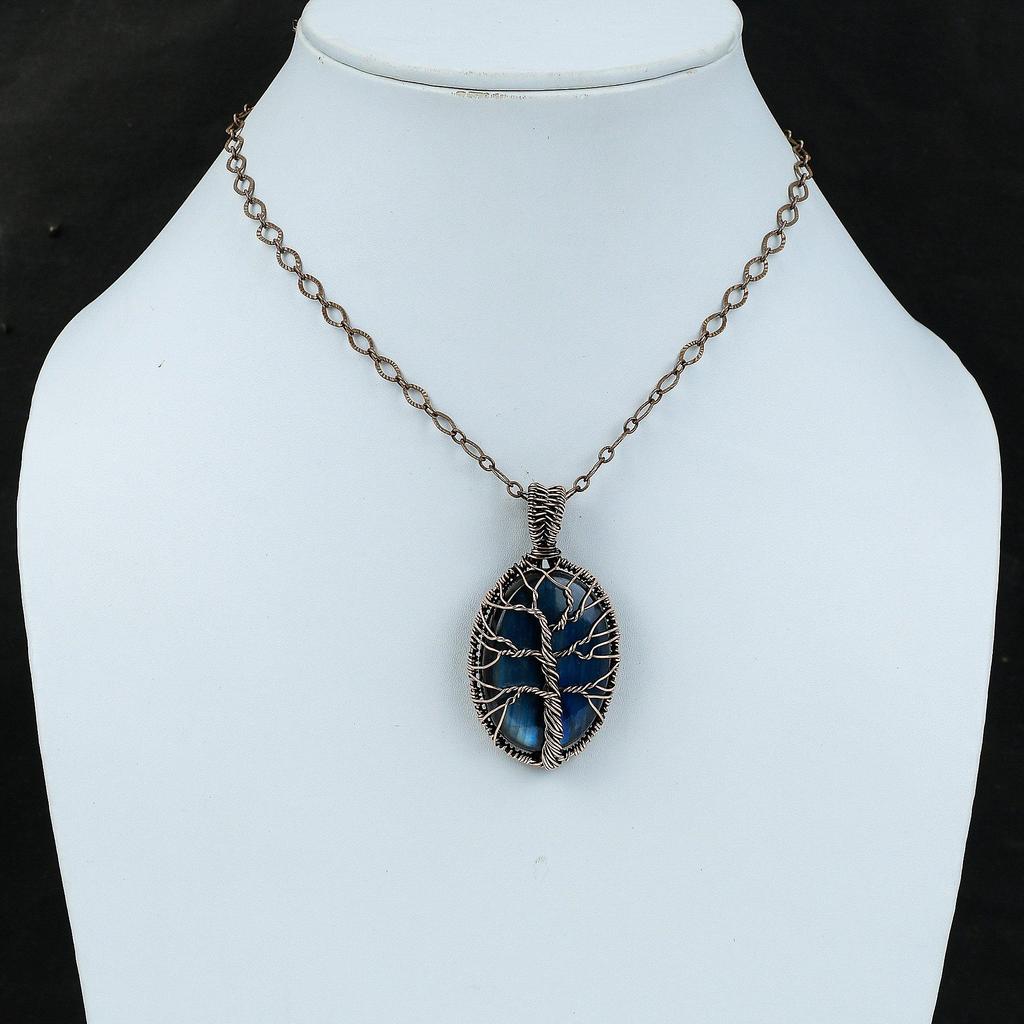Tree Of Life Labradorite Pendant Copper Wire Wrapped Pendant Handmade Copper Jewelry Genuine Gemstone Pendant Gift For Her Wire Wrap Jewelry