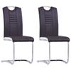 Day and Night - Day and Night Cantilever Dining Chairs 2 Units Brown Synthetic Leather