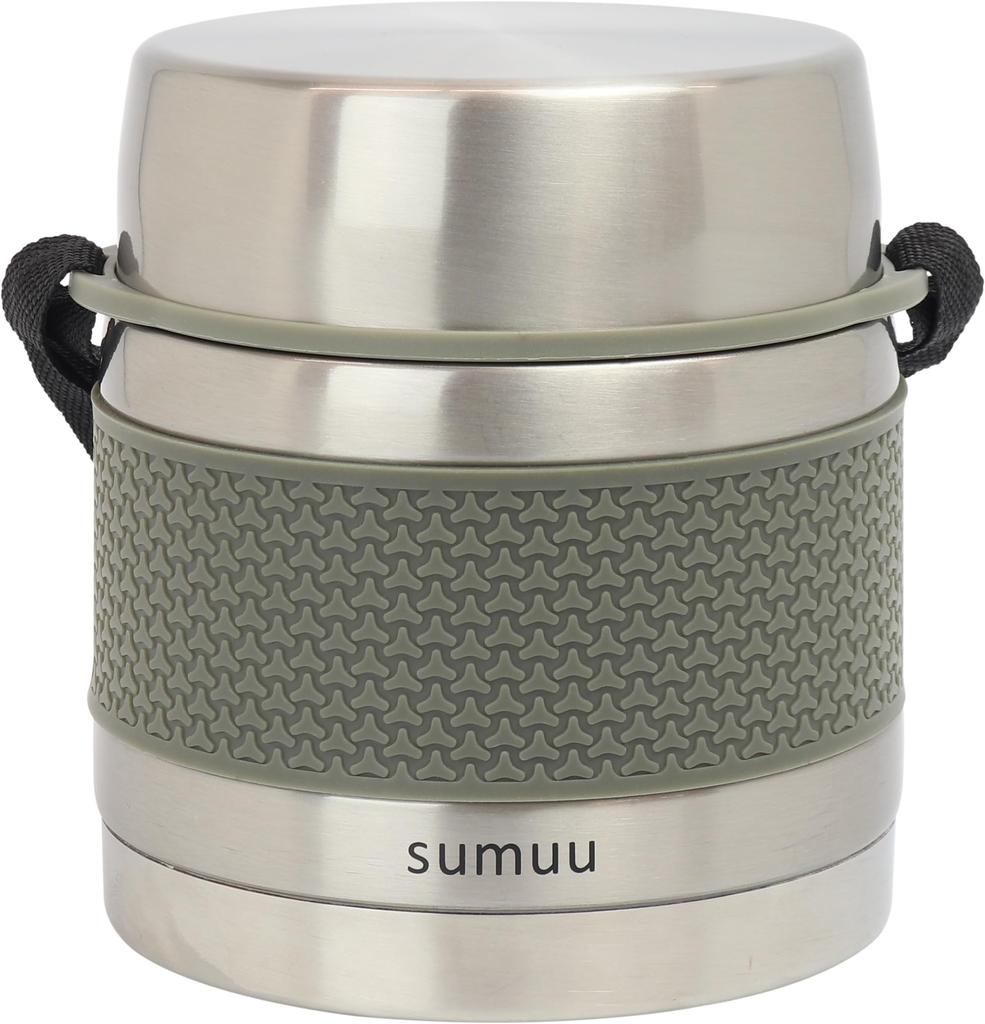 Estale Food Vacuum Insulated Stainless Steel with Perfect for Side and Stylish Moss by Sumuu Jar, Double-Walled Insulated, Bottle/Pot Tray, Rice,