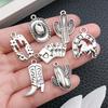 DIY Handmade Western Cowboy Jewelry: Horseshoe, Hat, Cactus Alloy Pendant Bracelet Charm
