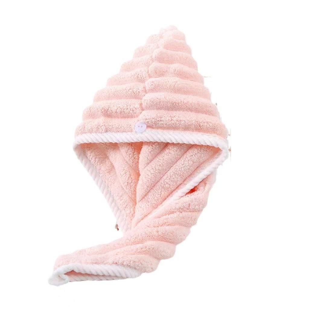 Coral Fleece Hair Drying Cap With Soft Absorbent Material For Home Use