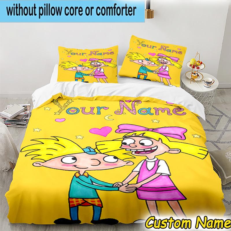3pcs Custom Name Arnold Adventure Awaits Bedding Set Includes 1 Duvet Cover & 2 Pillowcases for All Seasons Dormitory Home Decor Christmas gifts