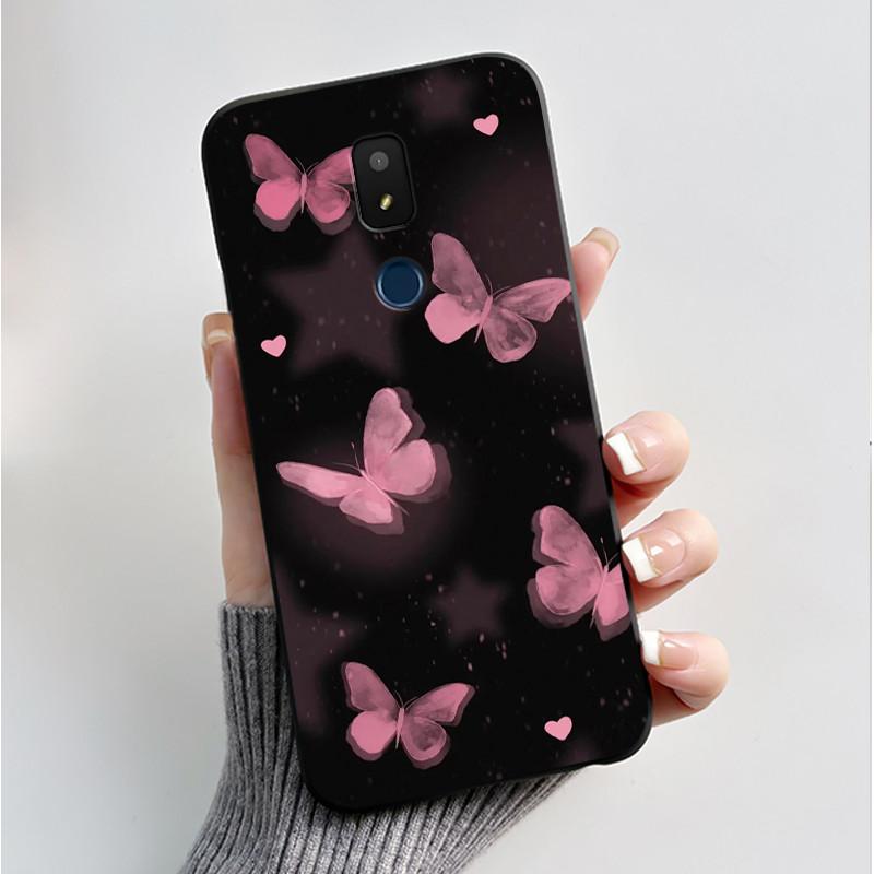 For AT&T Motivate 2 Motivate 3 Cricket Splendor Icon 3 Phone Case Fashion Butterfly Flower Black Soft Silicone Back Cover Funda