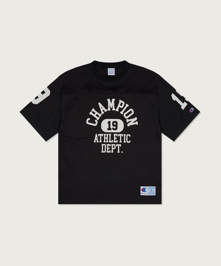 CHAMPION College Mesh Football Jersey T-Shirt Black