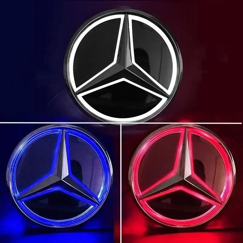 Autoaufkleber 2025 Heiß Für Benz Auto Frontgrill Logo Licht Spiegeloberfläche LED Abzeichen Emblem Leuchtendes Dekoratives Licht Für Mercedes Ben