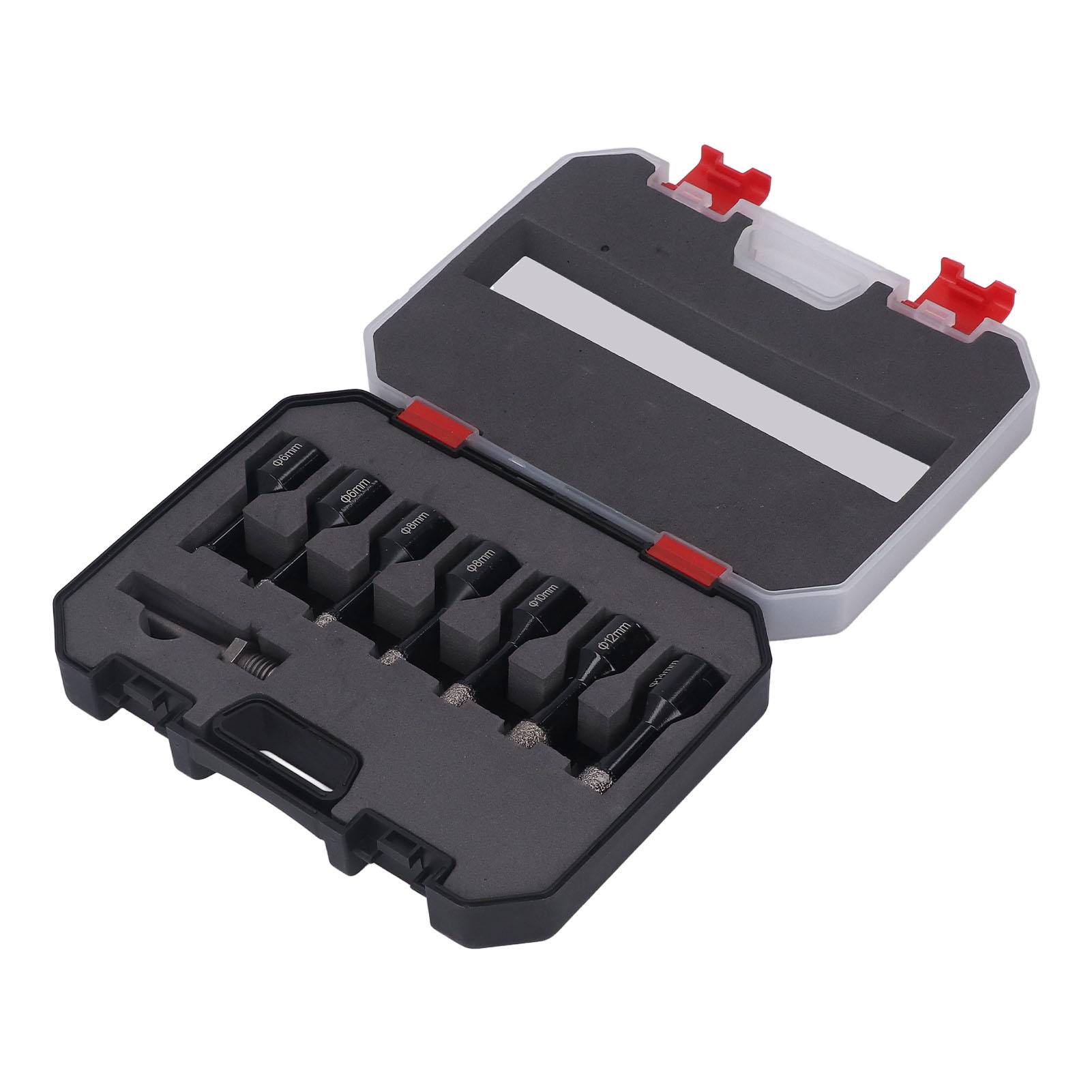 

7 шт. паяных алмазных сверл, кольцевая пила 614 мм M14 со стержнем для керамики, мрамора, гранита, черного цвета