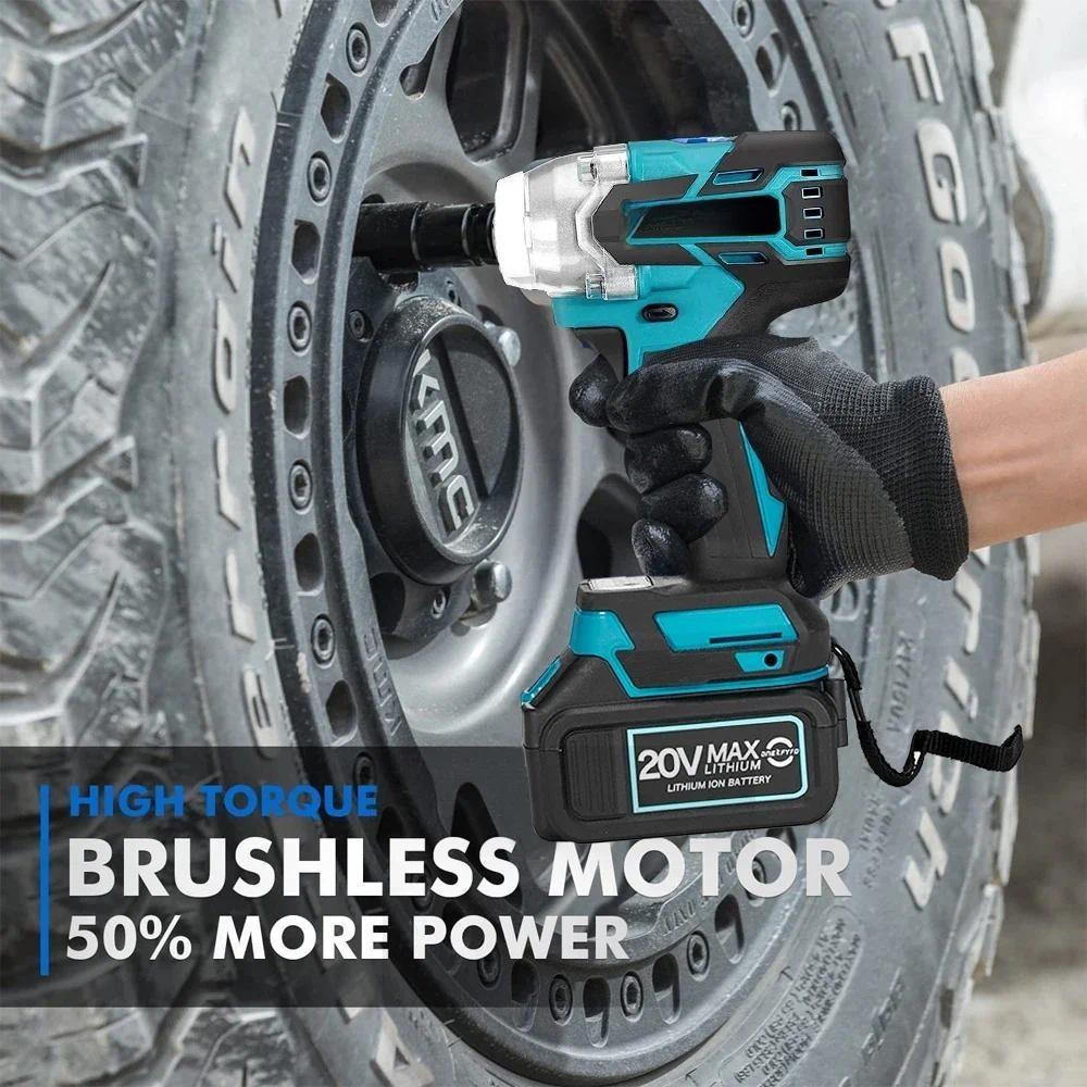 Cheie electrică de impact fără perii, fără fir, 2 în 1, 350N.M, 1/2", șurubelniță, baterie Li-ion, burghiu cu impact, sculă electrică