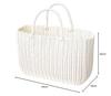 Murataya Vinyl P.P.. Jumbo Korbtasche, Weiß, ca.. 44 x 16 x 32cm (Ca.. 48cm bis zum Griff), 9685
