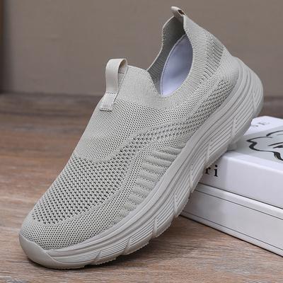 Herr Promenadskor Lätta Andas Casual Mesh Löparskor Slip On Mode Tennissneakers Komfort Gym Träningsskor
