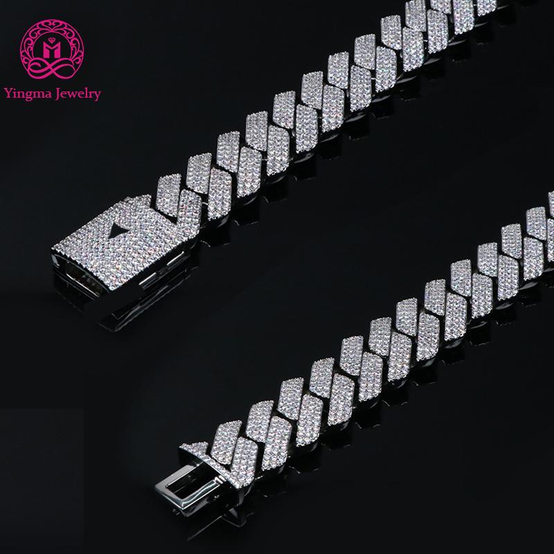 20MM Luxury Men's Cuban Chain Bracelet High Quality Cooper Iced Out Cuban Link Chain with Full Paved 5A CZ Stones Zircon