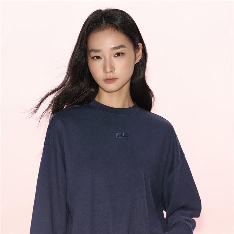 GIORDANO CONCEPTS Women's Embroidered Round Neck Loose Sweatshirt