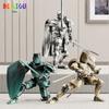 Medieval Knight Multi-Joint Movable DIY Action Figures Weapon Warrior Robot Sword Shield Assembly Toy Children's Holiday Gift