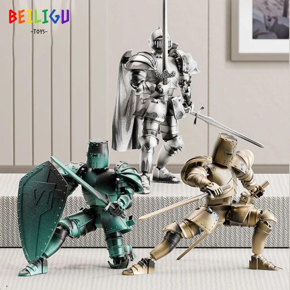 Medieval Knight Multi-Joint Movable DIY Action Figures Weapon Warrior Robot Sword Shield Assembly Toy Children's Holiday Gift