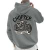 Heiß verkaufendes Kapuzensweatshirt für Herren zum Motorradfahren Retro Chopper Motorrad East Coast Banner Slogan Aufdruck Lässiger Hoodie.
