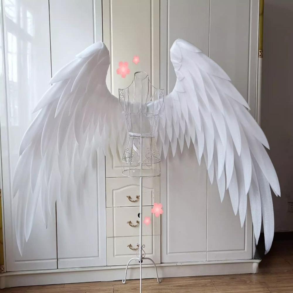 

White Angel Wings Dance Props – Elegant Swan Simulation Feathers for Photo Shoot, Cosplay, and Decoration STANDARD белый